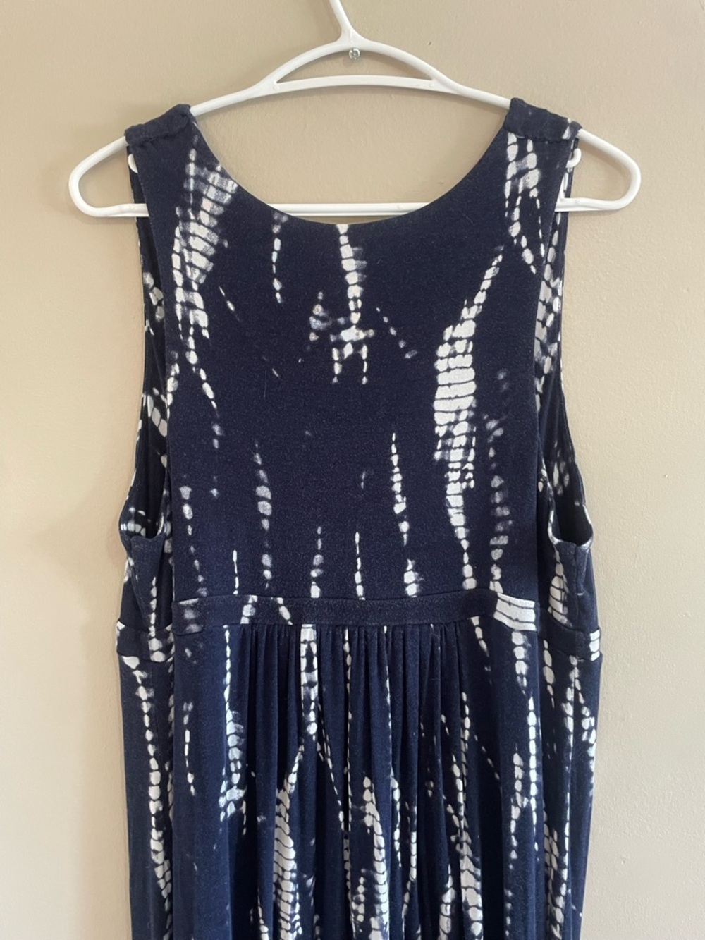 Navy & White Tie-Dye Sleeveless Maxi Dress – Size XL GUC - Picture 10 of 12